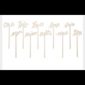 Wood calligraphy table numbers